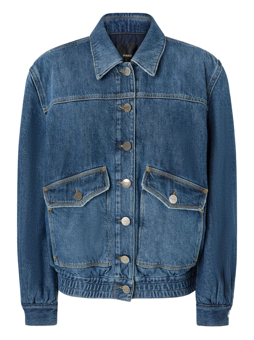 Pinko Pocket-embellished Denim Jacket In Blue