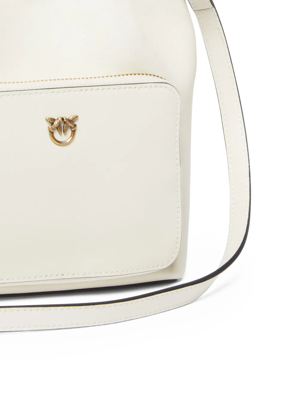 PINKO Bucket-tas met gevlochten handgreep Wit