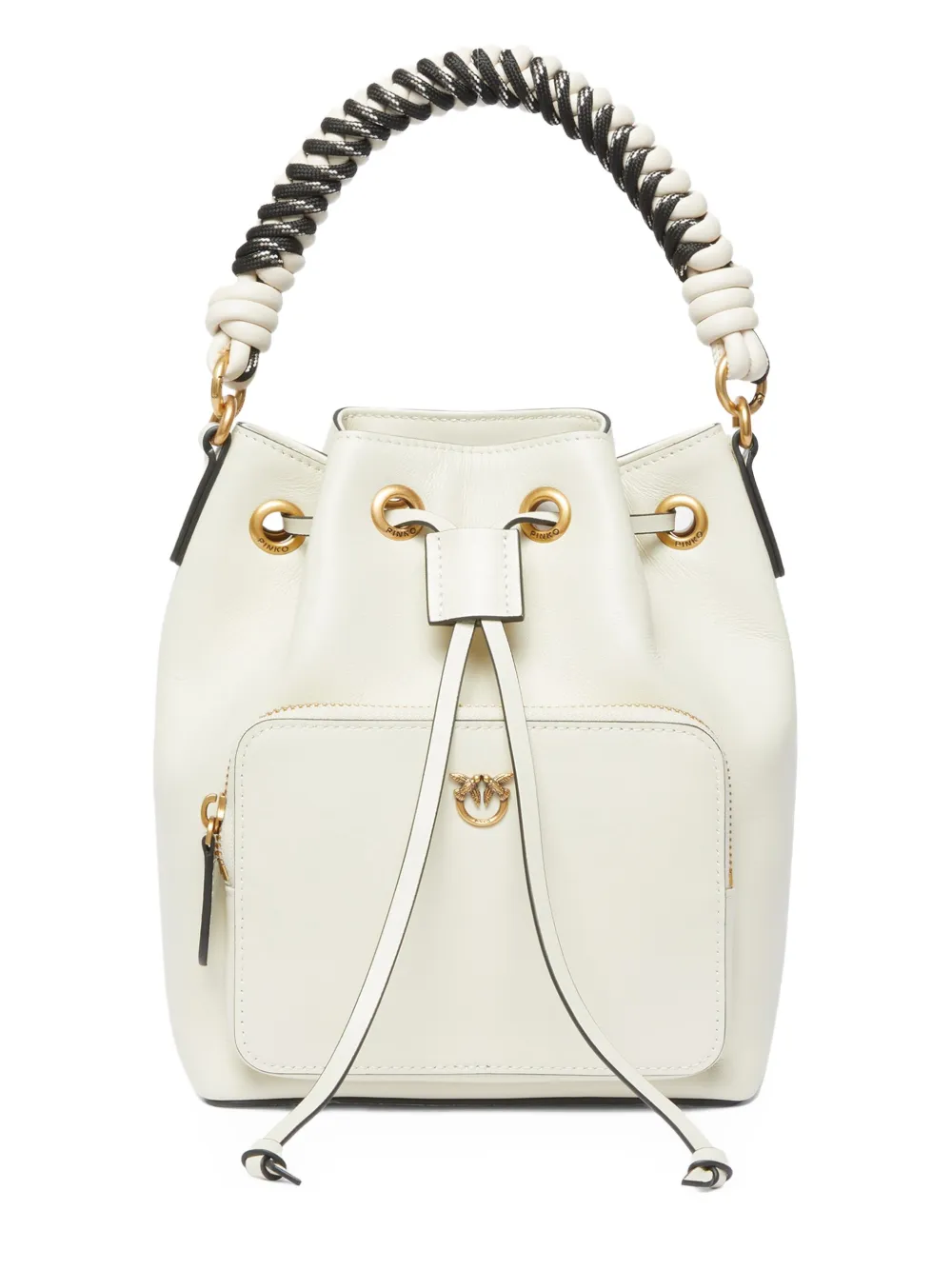 PINKO braided-handle bucket bag | White | Image 1