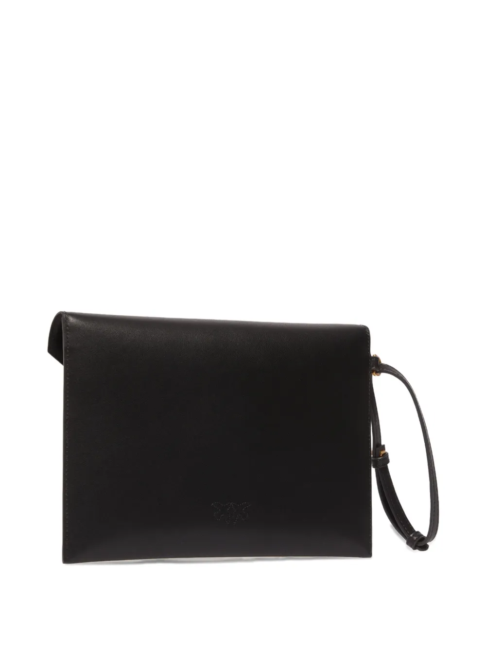 PINKO Love Birds flap clutch bag Zwart