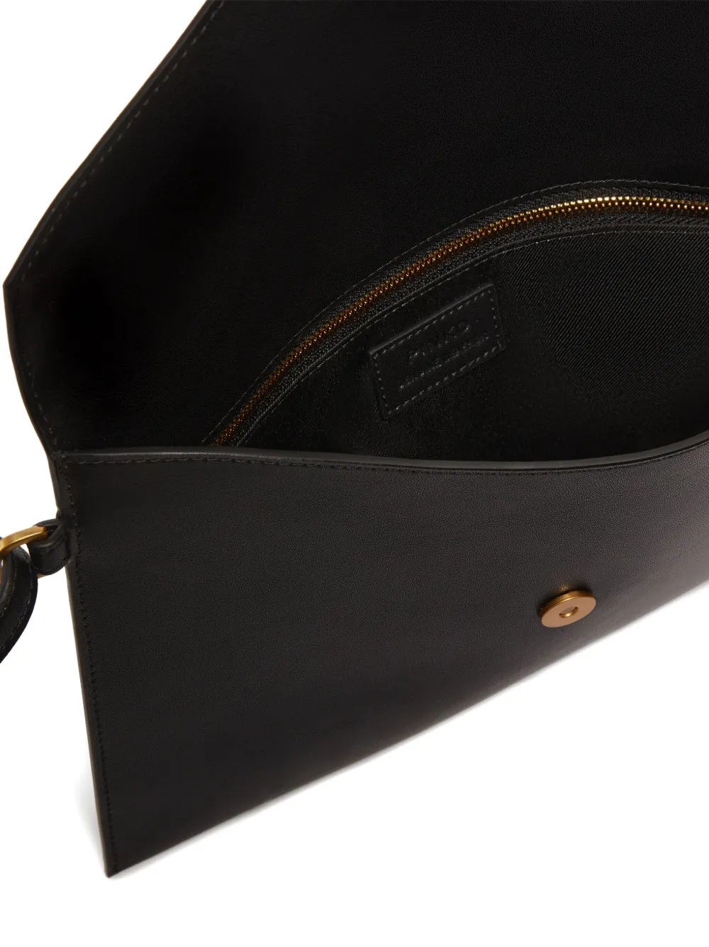 PINKO Love Birds flap clutch bag Zwart