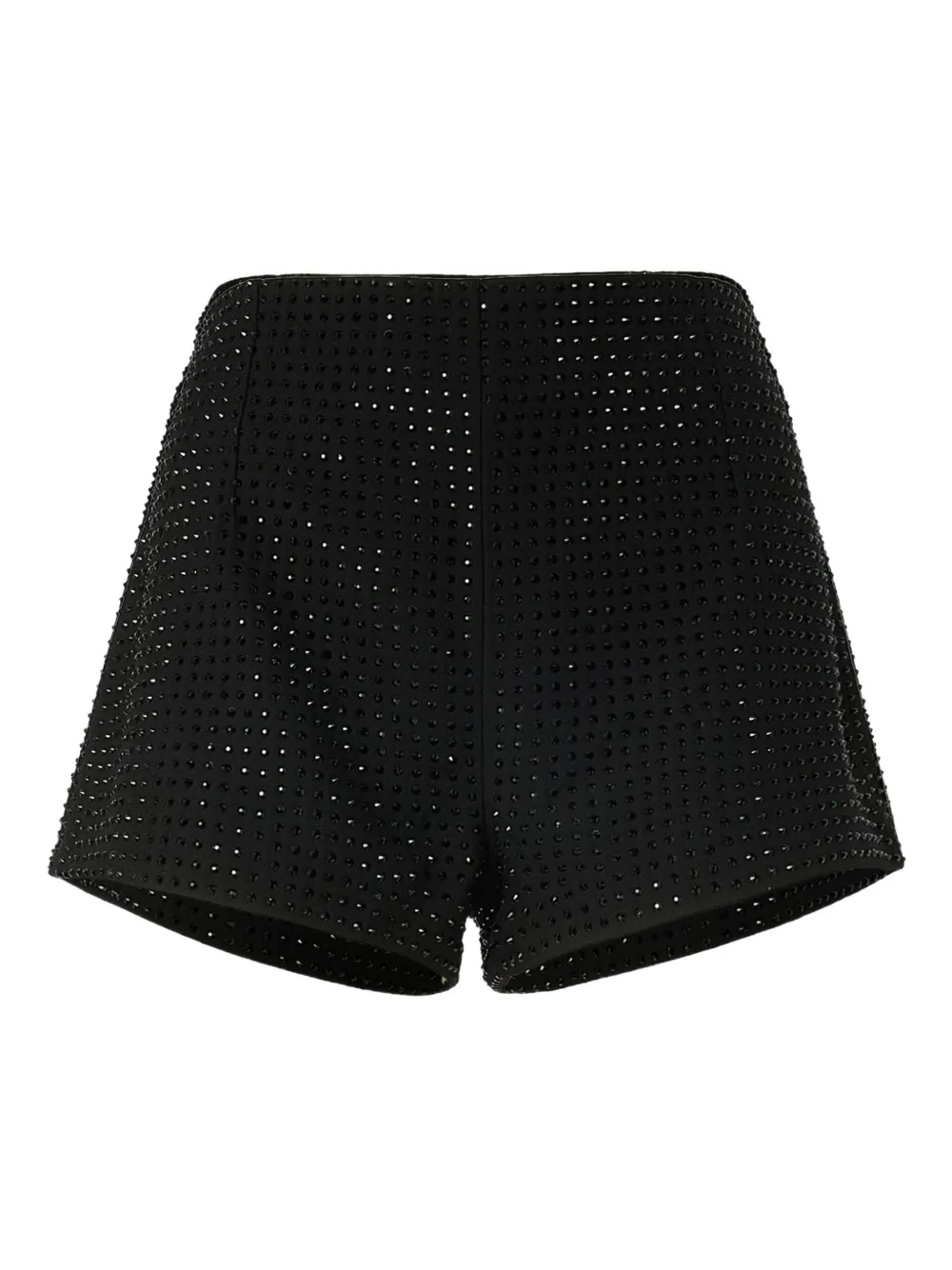 Pinko Fully Rhinestoned High-waist Shorts In Black