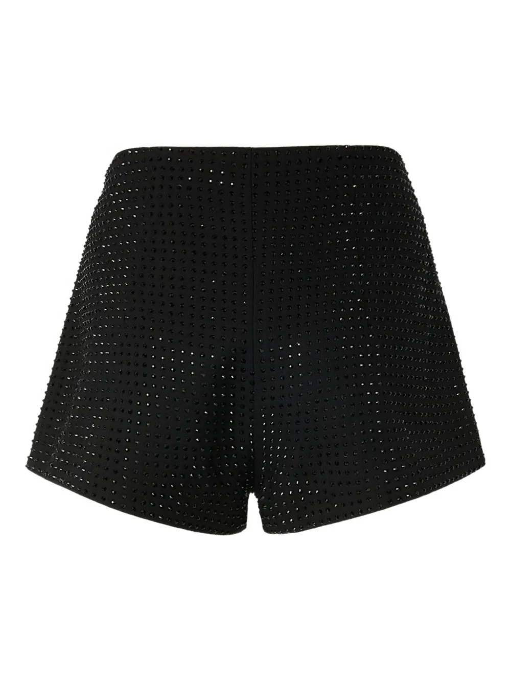 Pinko Fully Rhinestoned High-waist Shorts In Black