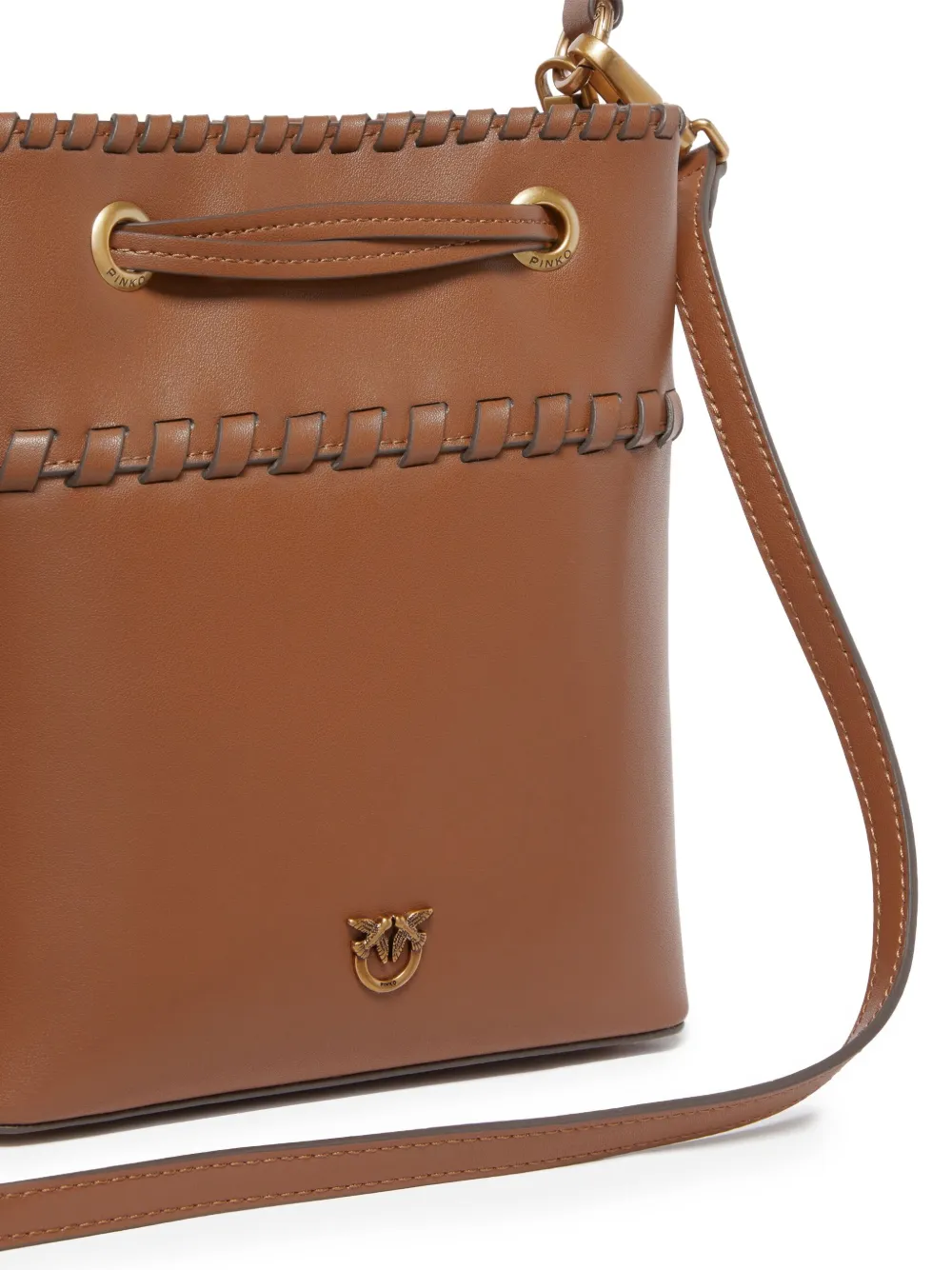 PINKO Leren bucket-tas Bruin