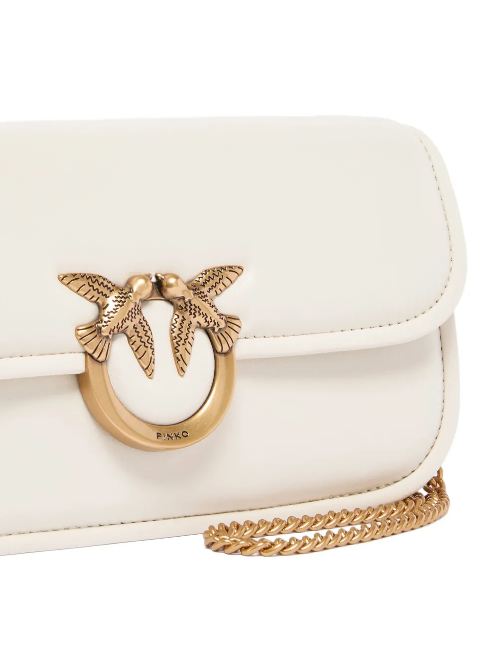 Pinko Large Love Birds Cross Body Bag In Neutral