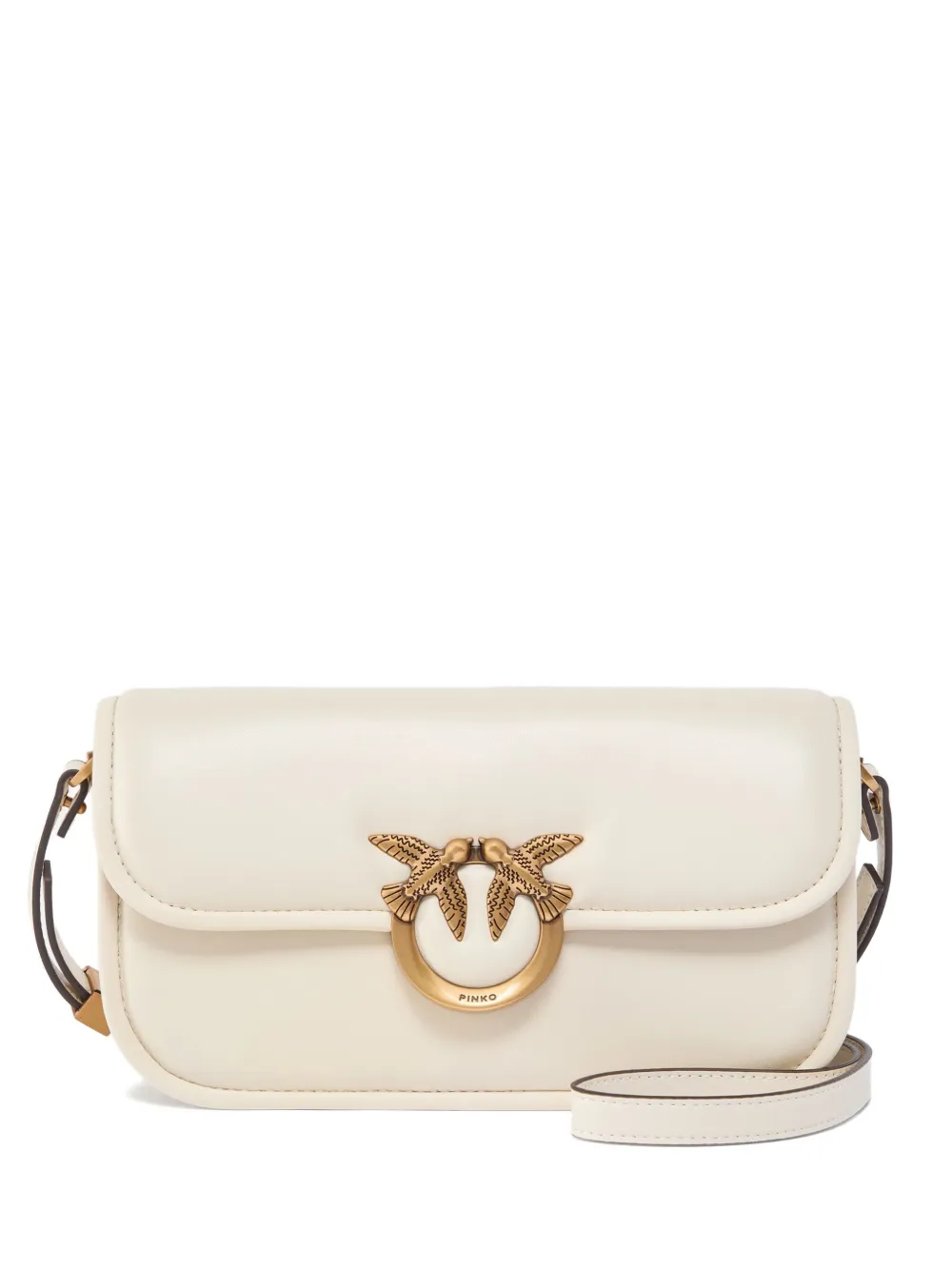 Pinko Large Love Birds Cross Body Bag In Neutral
