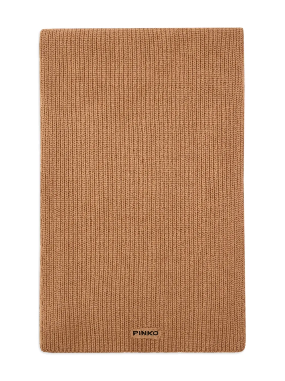 PINKO Slovenia ribbed label scarf | Brown | Image 1