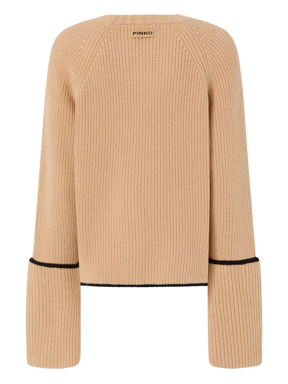 PINKO Procida geribbelde trui Beige