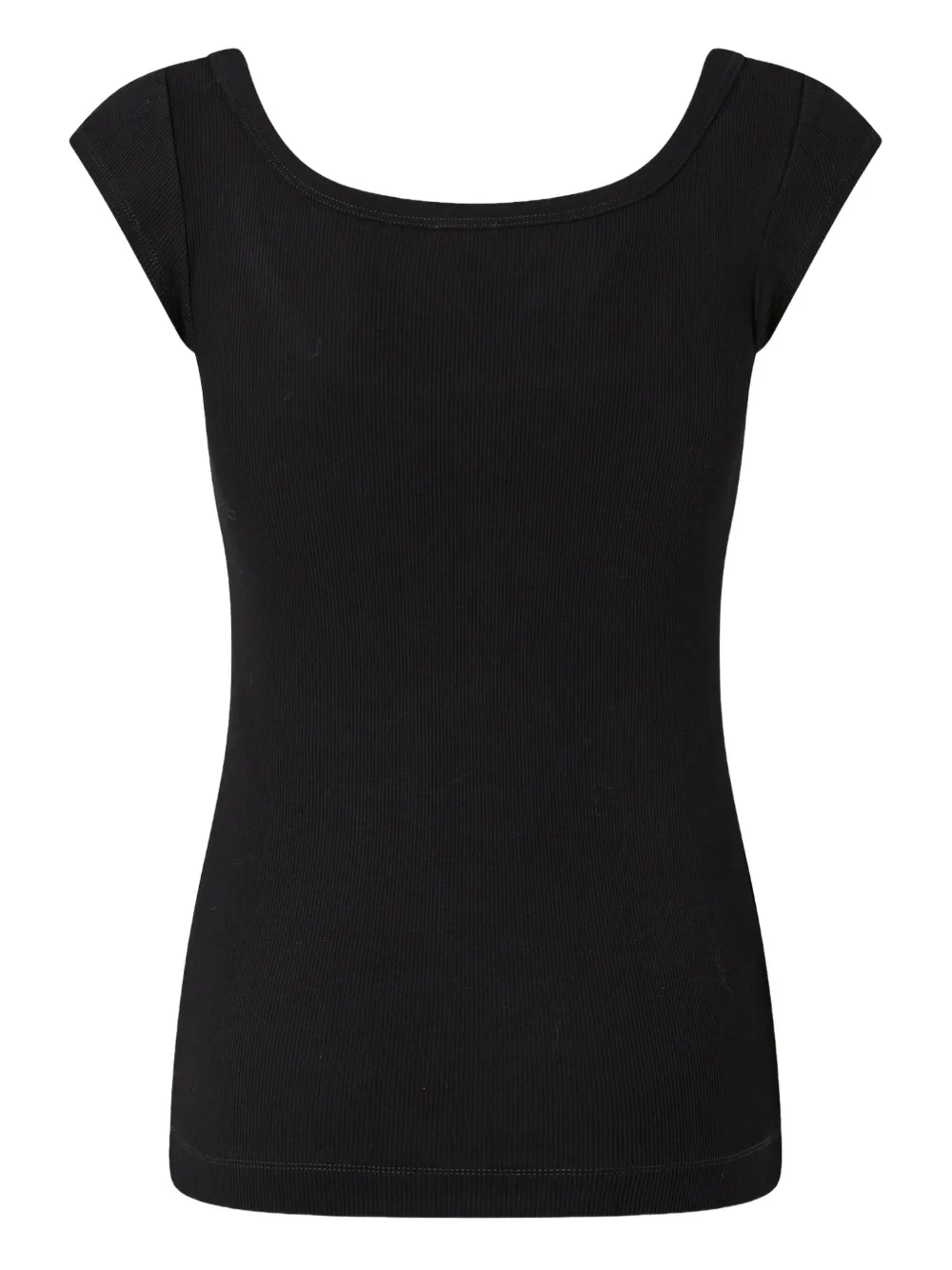 PINKO ribbed square-neck T-shirt Zwart