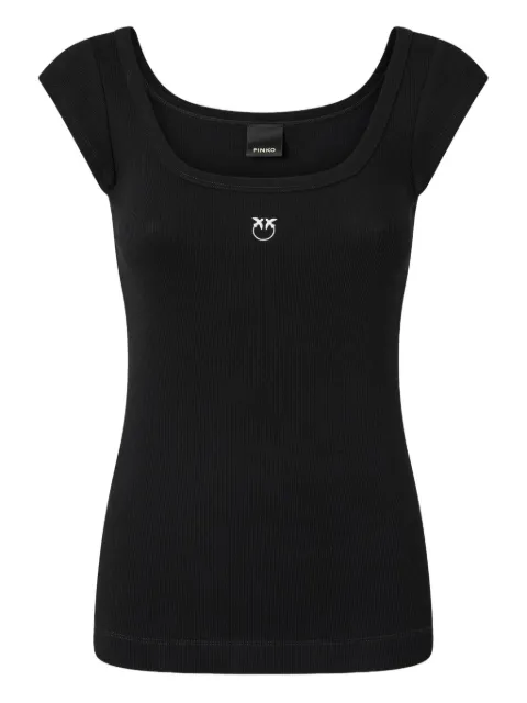 PINKO ribbed square-neck T-shirt