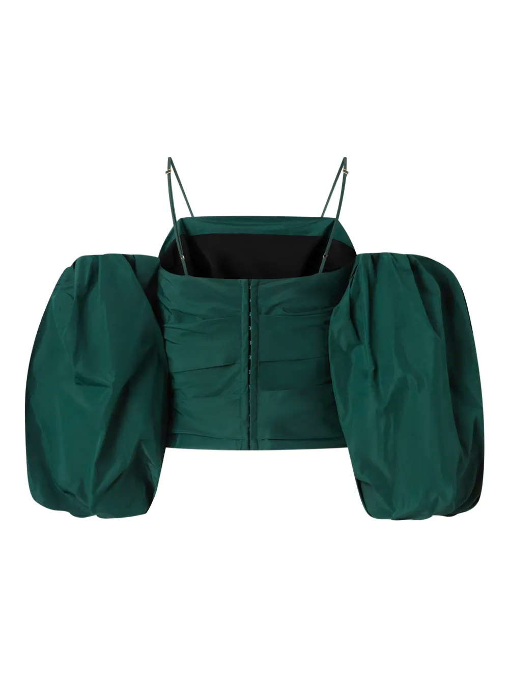PINKO Pallottoliere gathered puff-sleeve top - Groen