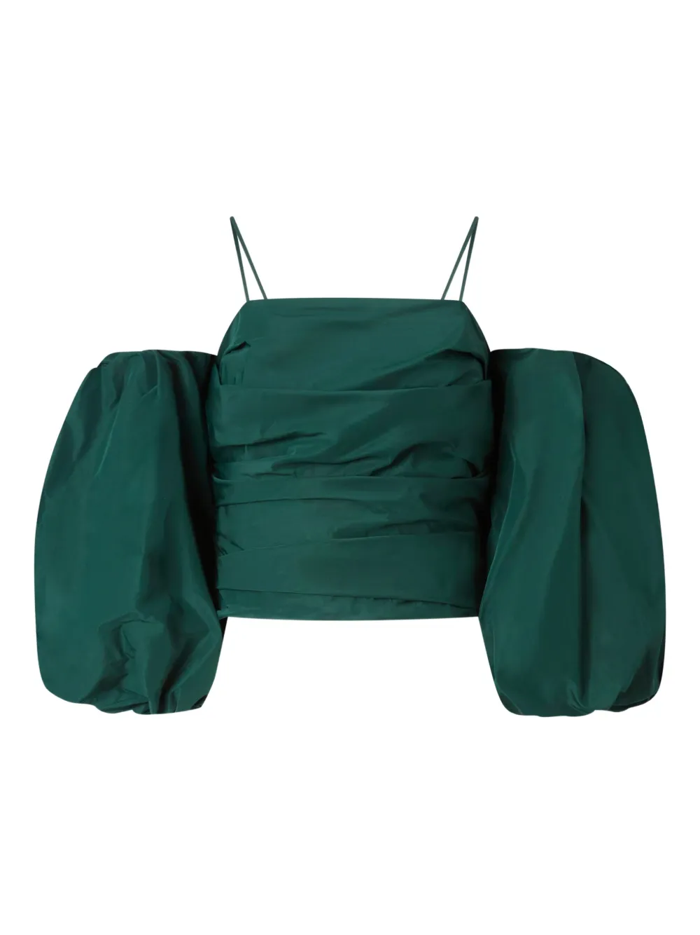 Pinko Pallottoliere Gathered Puff-sleeve Top In Green