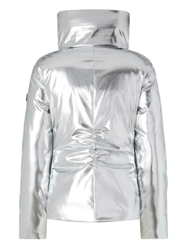 PINKO Metallic high-neck Jacket | Silver | FARFETCH CA