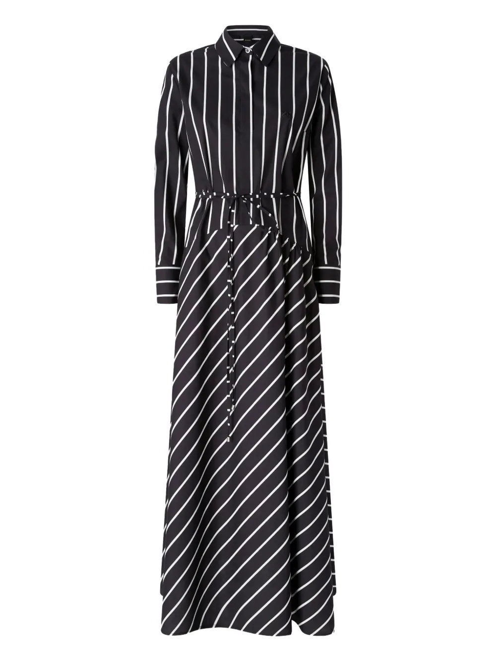 PINKO diagonal-stripe shirt dress Zwart