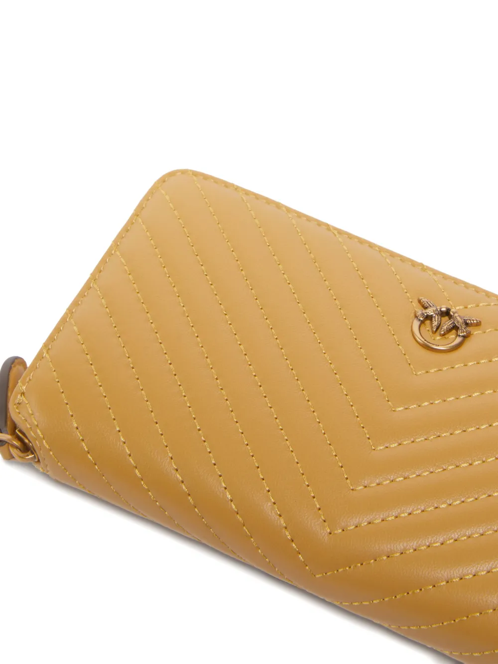 PINKO Portemonnee met rits en chevron streep Bruin