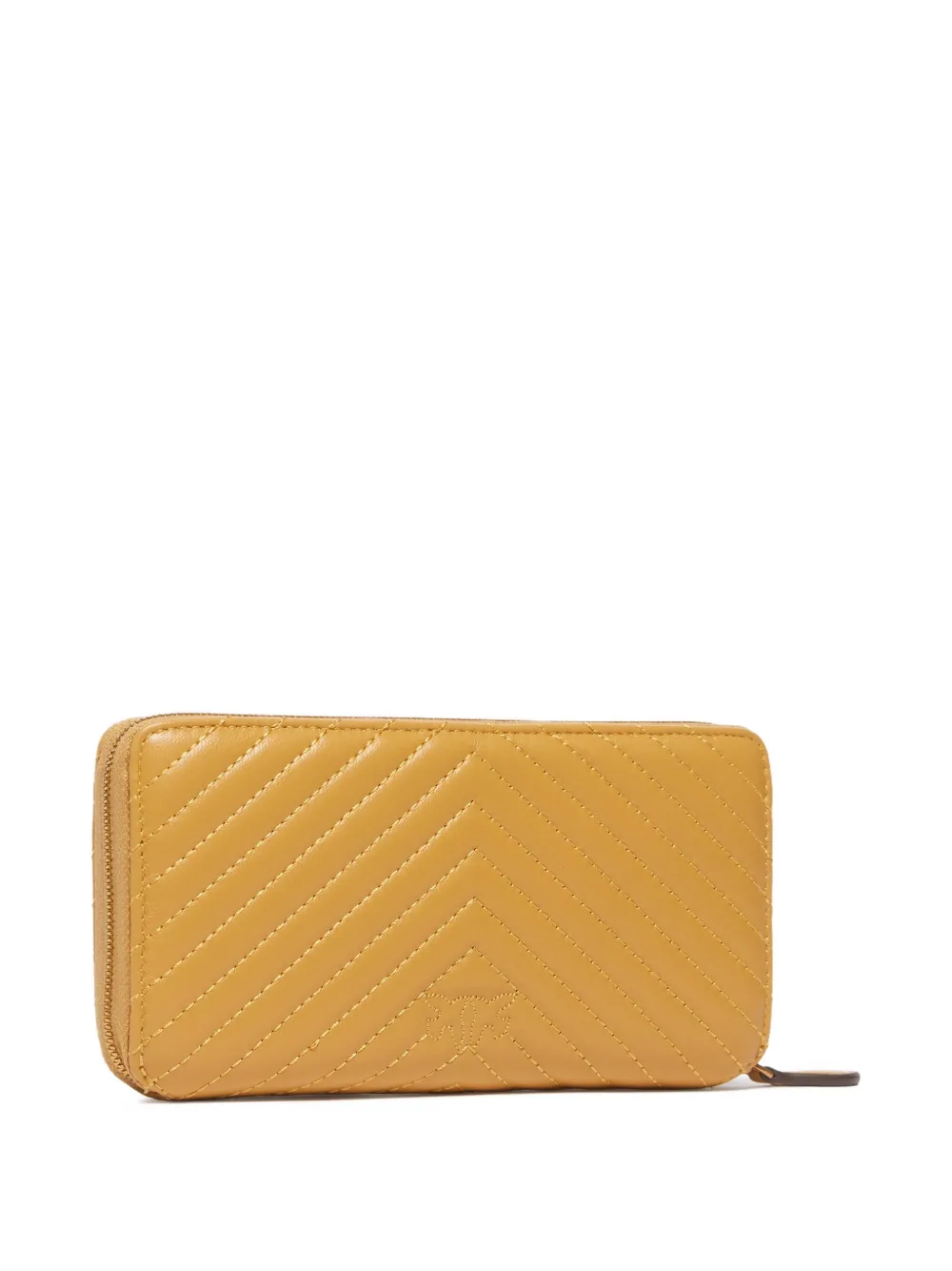 PINKO Portemonnee met rits en chevron streep - Bruin