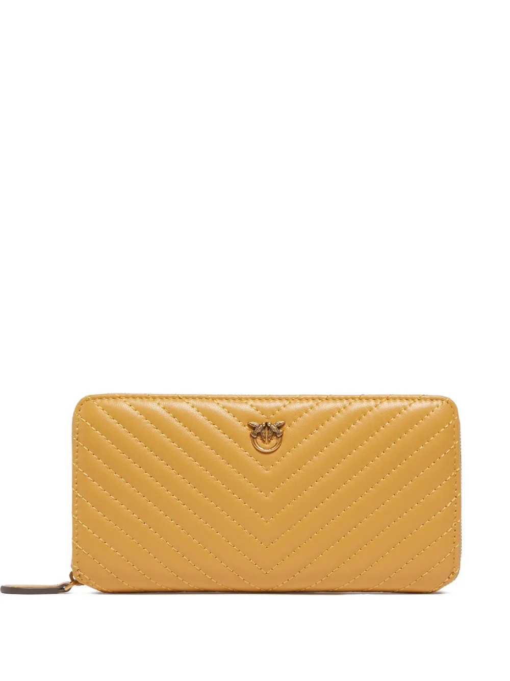 PINKO Portemonnee met rits en chevron streep Bruin