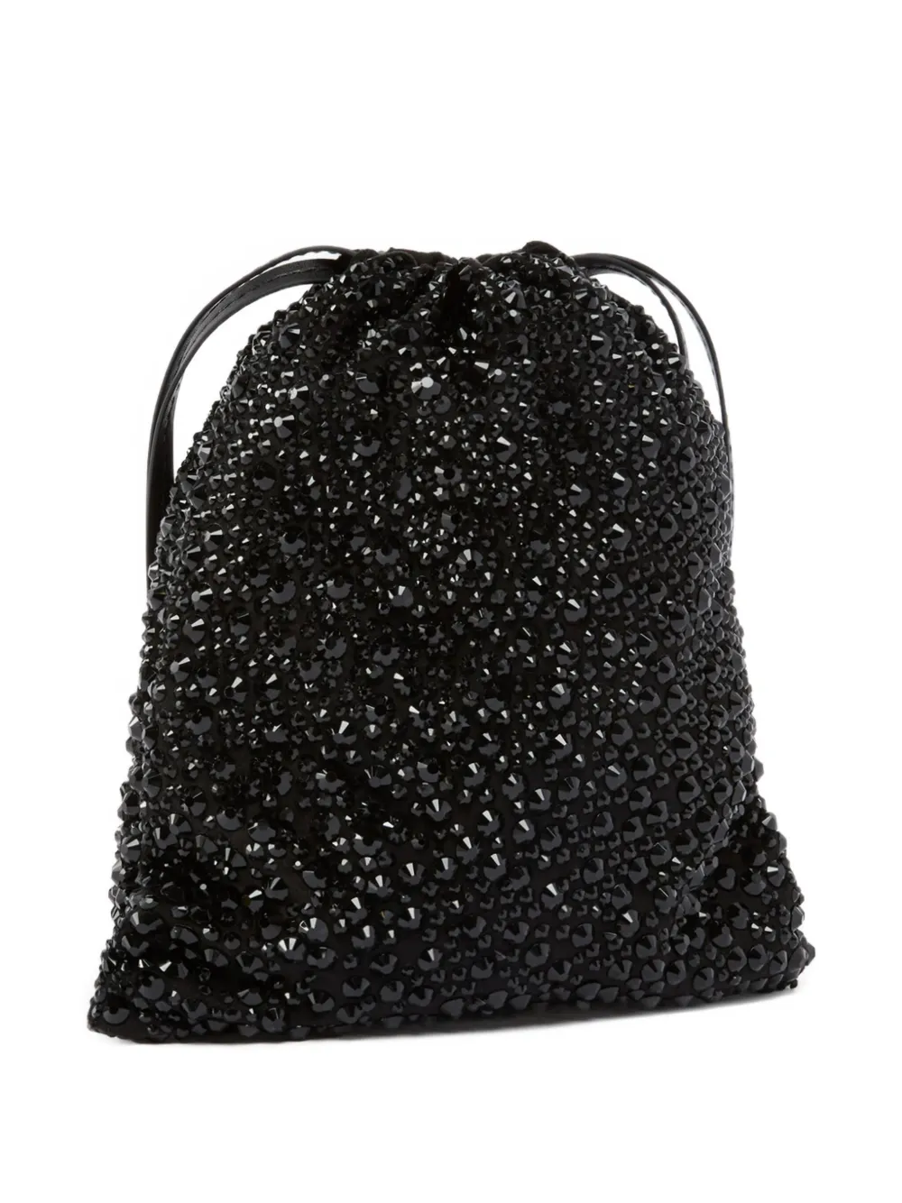 PINKO Clutch verfraaid met kristallen en trekkoord - Zwart