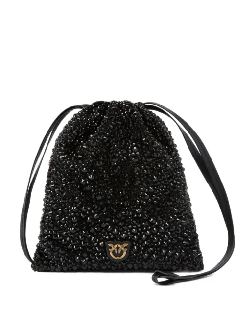 PINKO crystal-embellished drawstring clutch