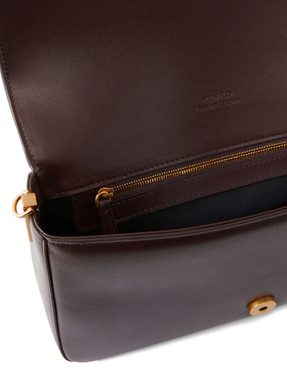 Pinko Love Bag One Slouchy Medium Handbag In Leather With Two Straps In Brown