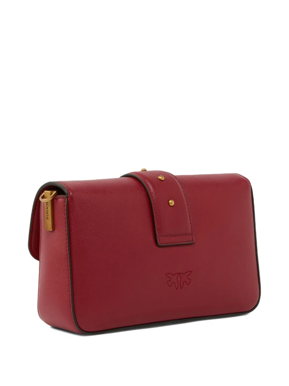 Pinko Mini Love Bag Slouchy Shoulder Bag In Leather With Two Straps In Red