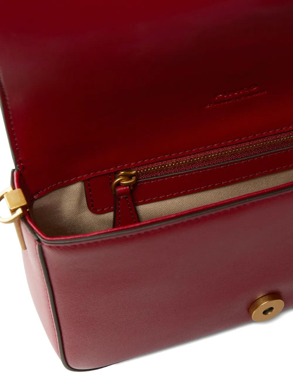 Pinko Mini Love Bag Slouchy Shoulder Bag In Leather With Two Straps In Red