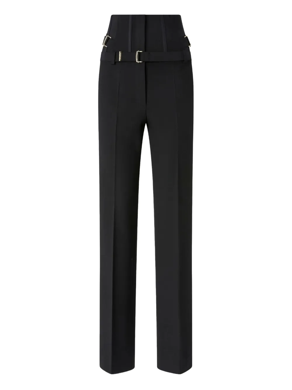 Pinko High Waist Straight Leg Trousers With Belt In Black