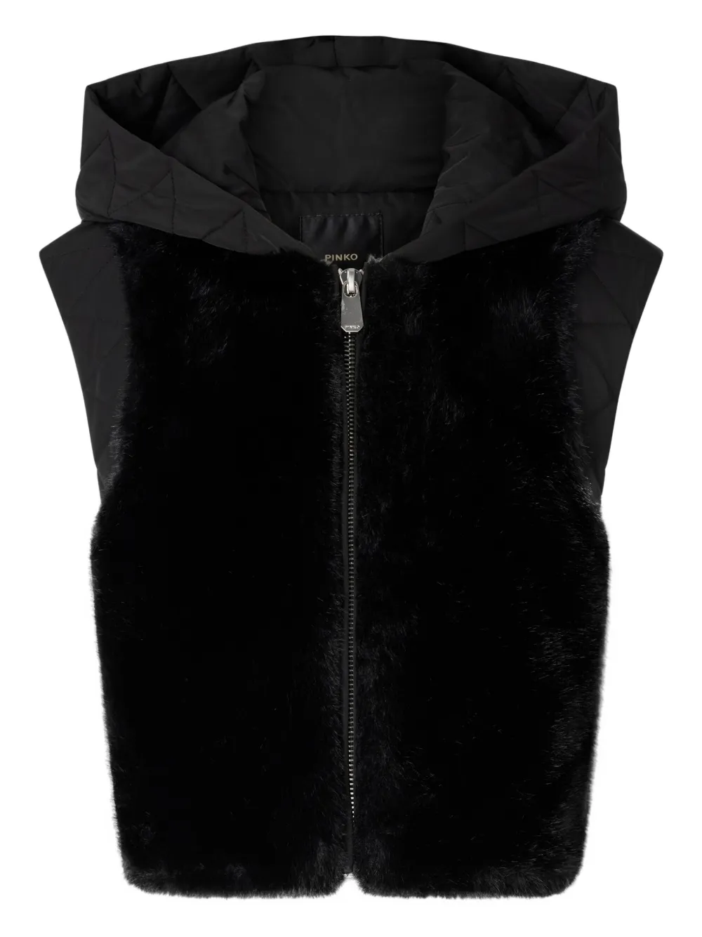 PINKO hooded faux-fur jacket | Black | Image 1