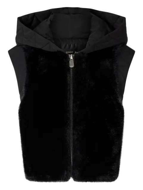 PINKO hooded faux-fur jacket