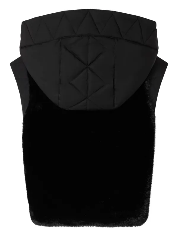 PINKO Hooded faux-fur Jacket Black FARFETCH IN