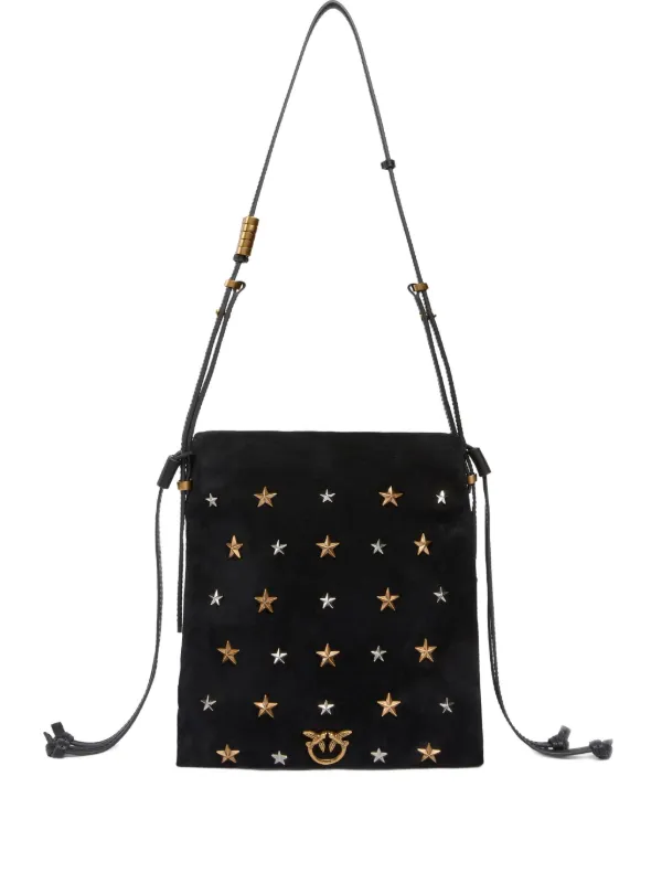 PINKO star-embellished Suede Shoulder Bag Black FARFETCH IL