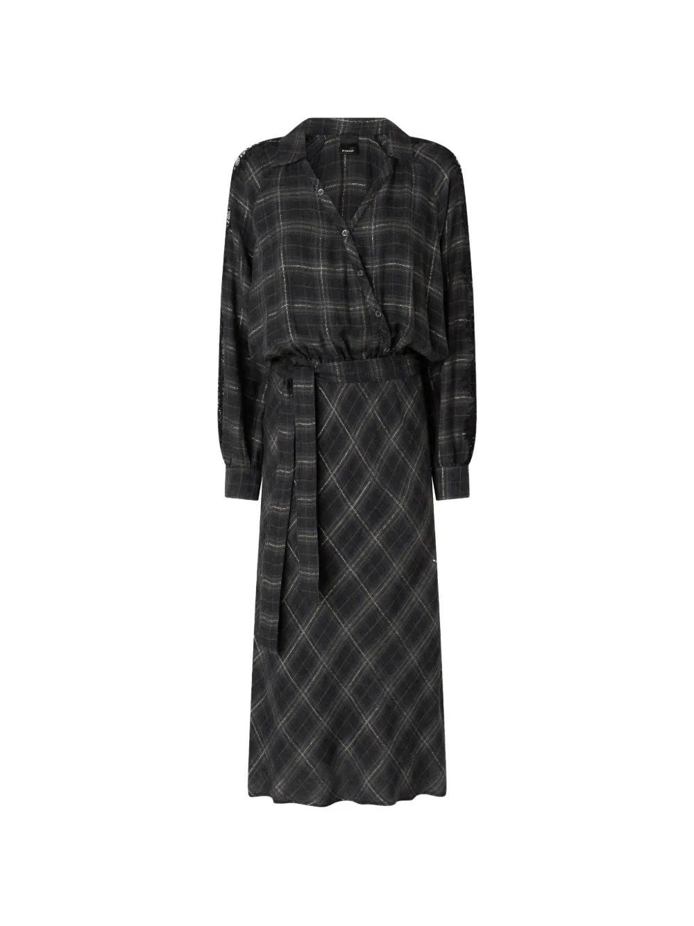 PINKO Abito midi con inserti semi trasparenti - Nero