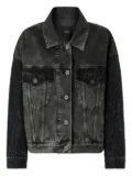 PINKO stonewashed embellished denim jacket - Black