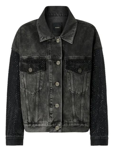 PINKO stonewashed embellished denim jacket