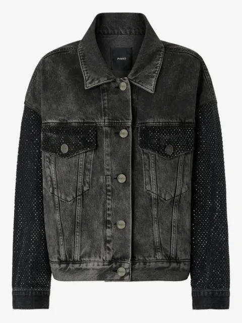 PINKO stonewashed embellished denim jacket