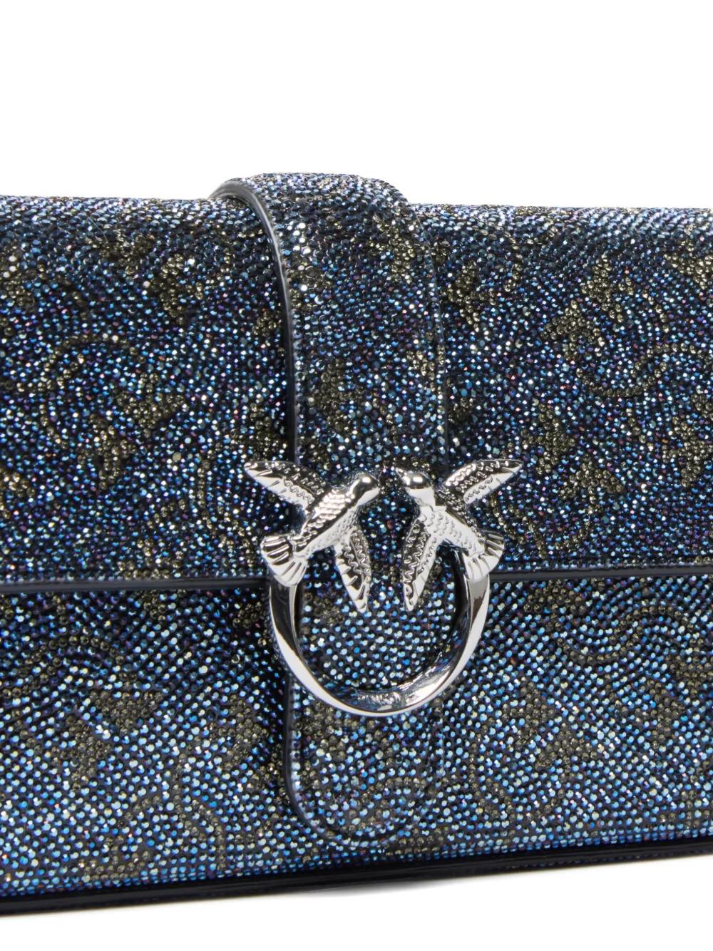 PINKO Love kleine crossbodytas met glitter Blauw