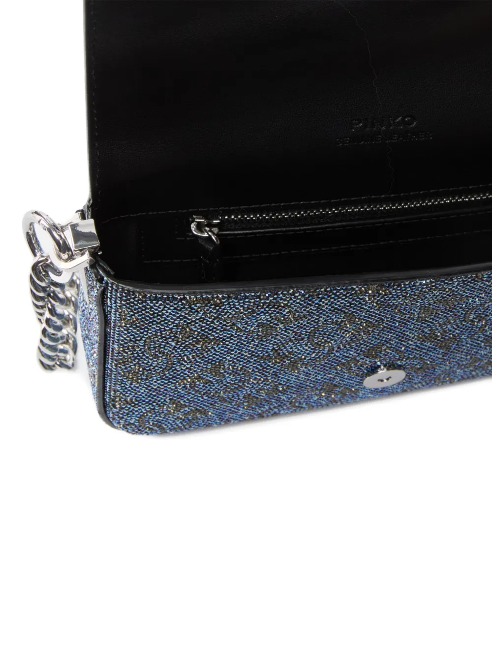 PINKO Love kleine crossbodytas met glitter Blauw