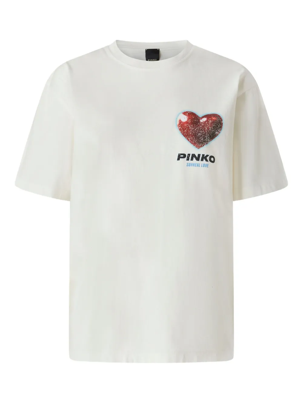 PINKO heart-print cotton T-shirt Wit
