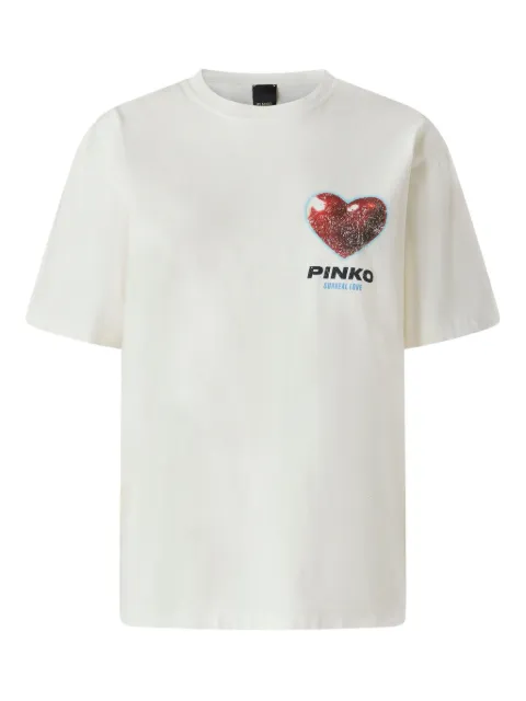 PINKO heart-print cotton T-shirt