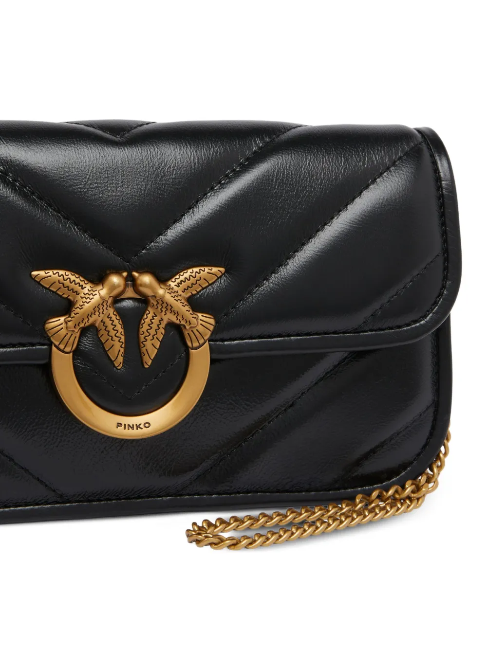 PINKO Schoudertas met Love Bird-gesp Zwart