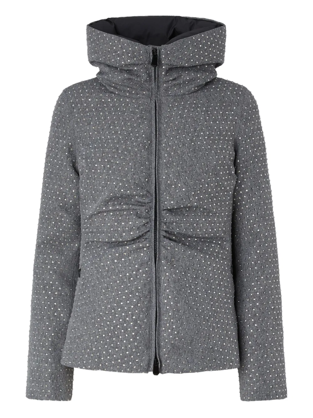 Pinko Embellished Puffer Jacket In Gray