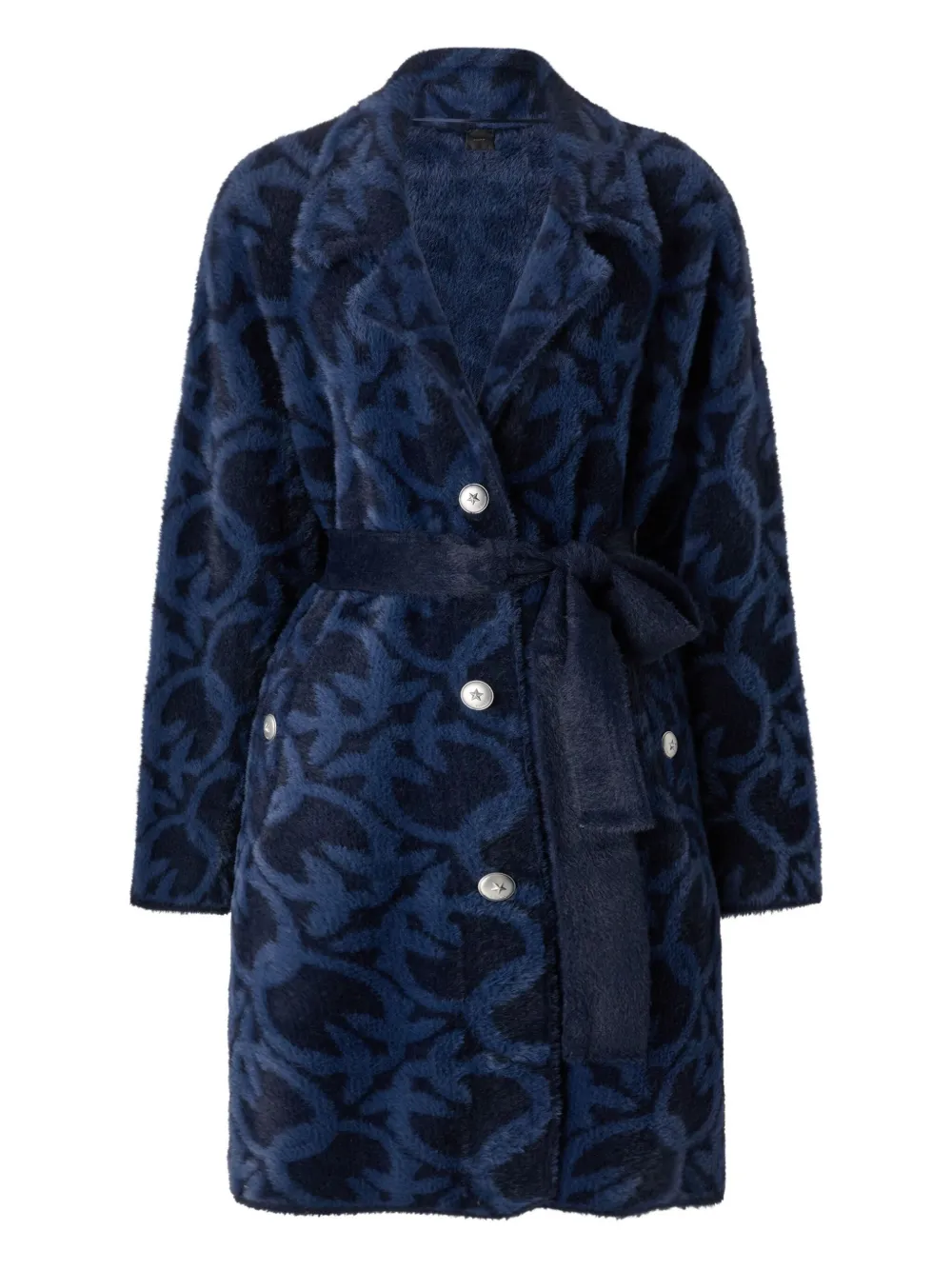 PINKO double-breasted belted-fastening coat - Blu