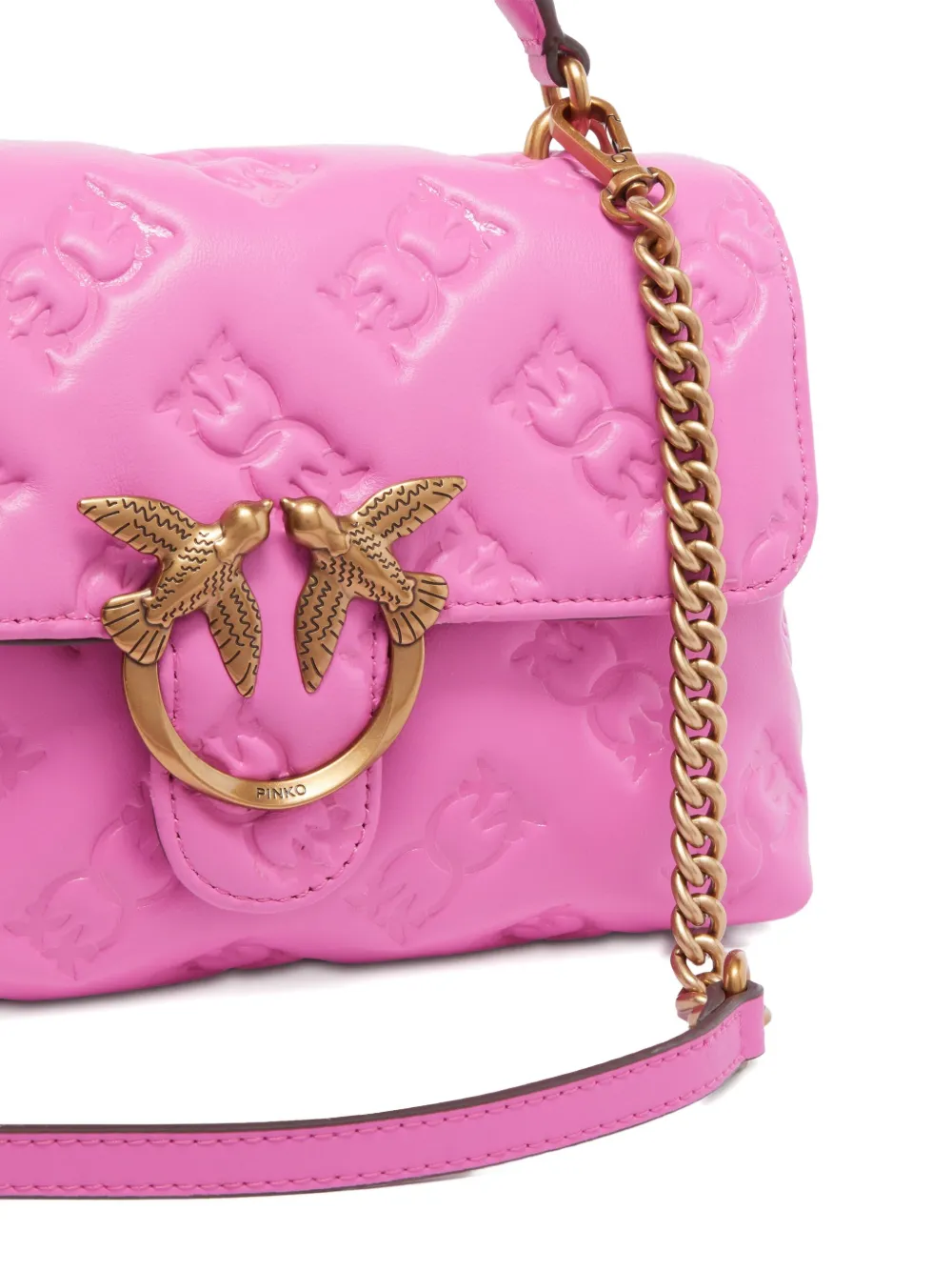 PINKO Shopper met gevoerd logo Roze