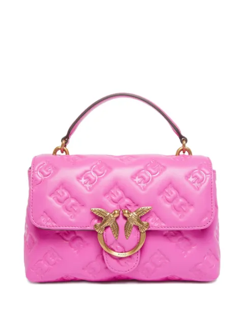PINKO quilted logo-embellished tote bag