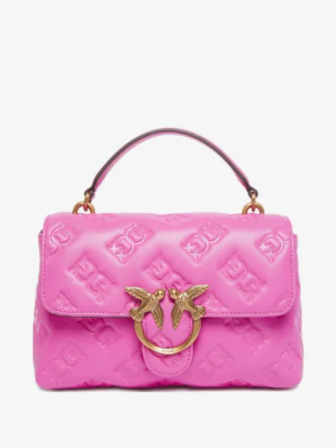 PINKO quilted logo-embellished tote bag