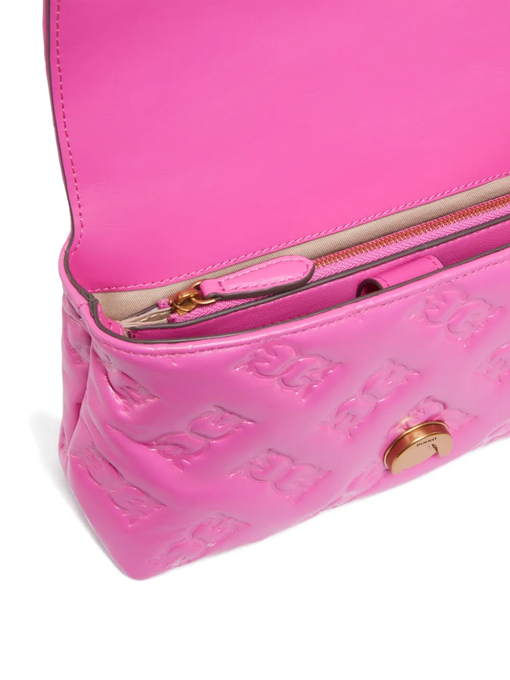PINKO Shopper met gevoerd logo Roze