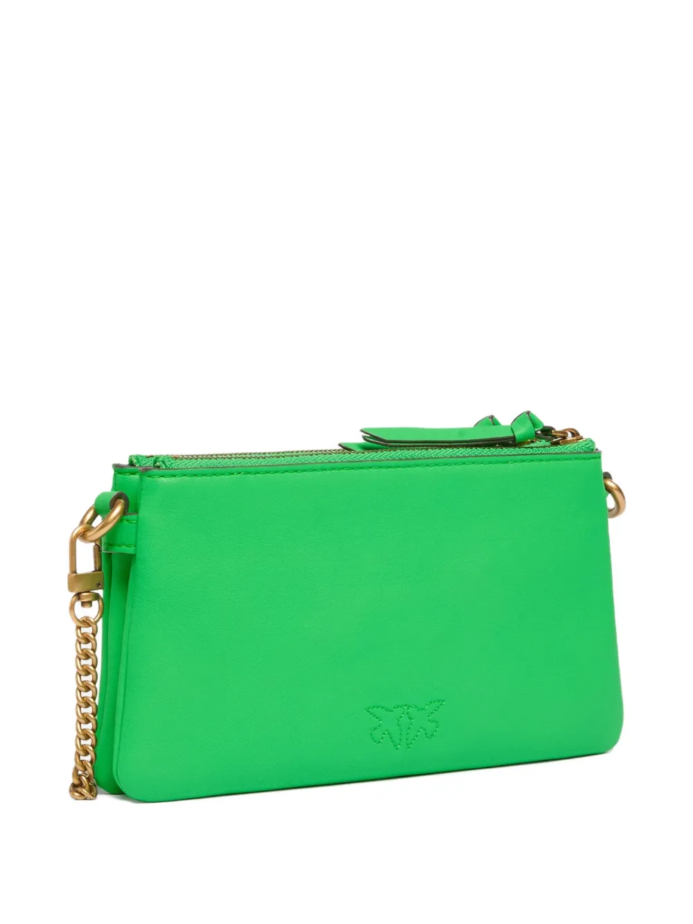 PINKO Love Birds zip-top cross body bag Groen