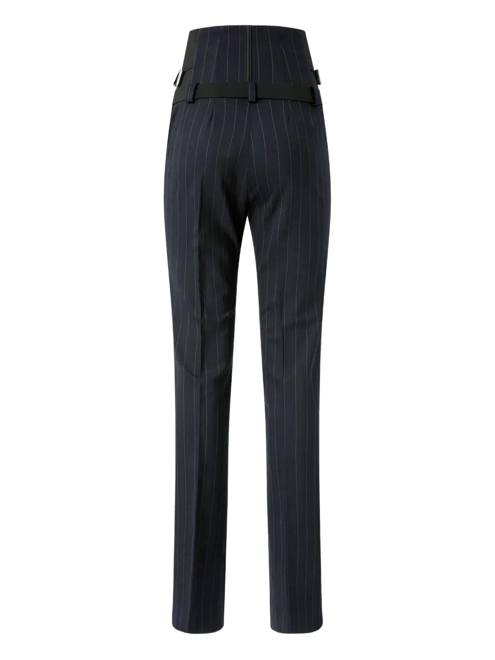 Pinko Pinstripe Poly Wool Bustier Trousers In Black