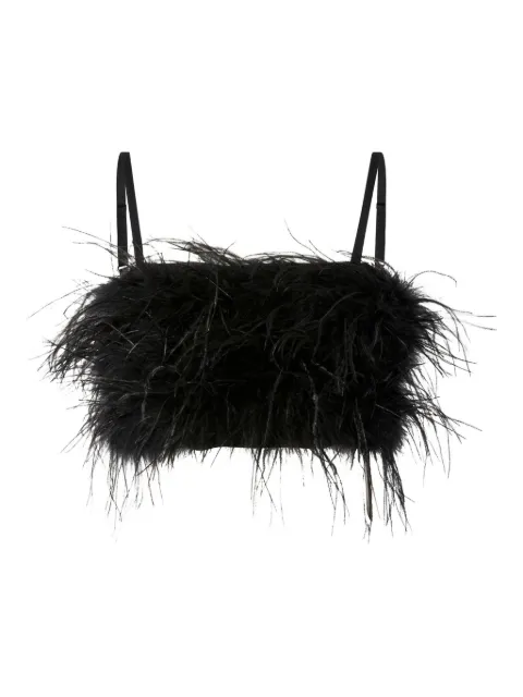 PINKO feather-embellished top