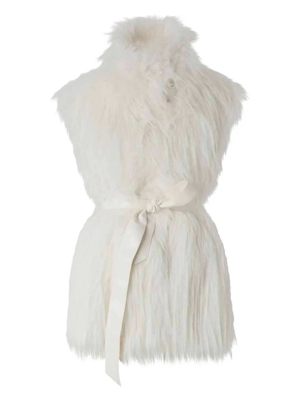 PINKO faux-fur belted vest Wit